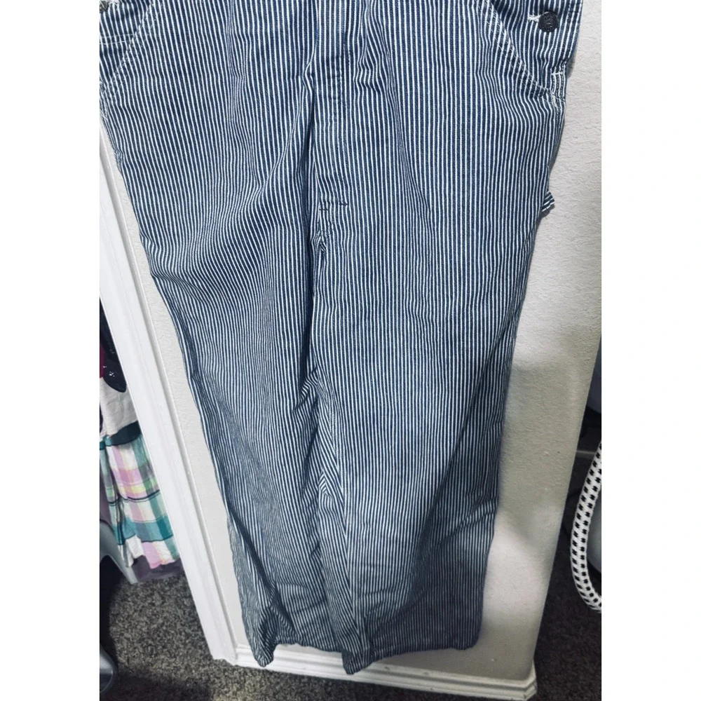 VTG Sears Railroad Striped Overalls weartuff Denim Union Made Mens 34 carpenter